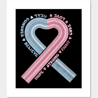 Infant Loss Awareness Pink and Blue Ribbon Posters and Art